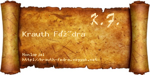 Krauth Fédra névjegykártya